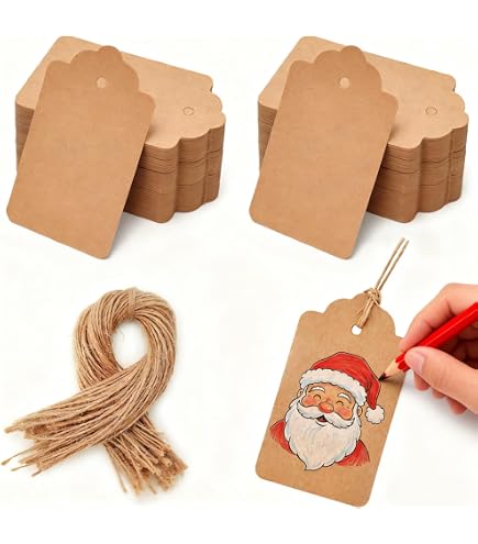 Summer-Ray Vintage Geschenkanhänger 'Love & Thanks', Braunes Kraftpapier, 50 Stück – Für Hochzeiten & Danksagungen