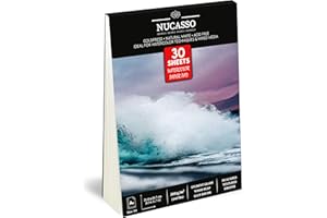 NUCASSO Watercolour Paper Pad A4 x 30 Sheets – Natural White 300 GSM Student Grade, Cold-Pressed, Glue Bound Water Colour Sketchbook for Wet, Dry & Mixed Media