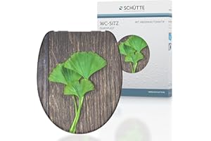 Schütte 82154 82154-Sedile WC in Duroplast Gingko & Wood, con abbassamento Automatico, Motiv