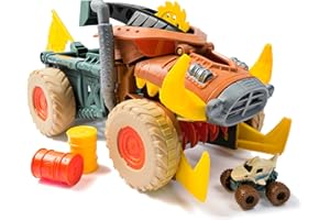Monster Jam Mini Jam, Megalodon Mad Hog Chomper and Monster Truck, Fun Cleanup and Storage, Kids’ Toy Gifts for Boys and Girls Aged 3 and Up