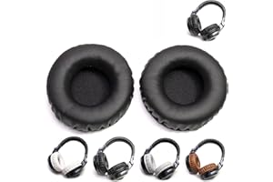 Voarmaks Thick Soft Protein Leather Ear Pads Foam Cushion Cover Replacement Pads Compatible with Pioneer HDJ CUE1 Cue One,HDJ500 DJ Headphone Headset (Black Ear Pads L,R)