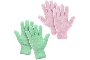 ASTER 2Paare Mikrofaser Staubhandschuhe Waschbar Reinigungshandschuh Korallenvlies Putzhandschuhe Abstauben Cleaning Gloves für Küchen Haus Jalousien Lampen Möbel und schwer zugängliche Ecklücken