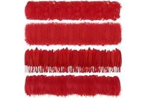 MWOOT 400 Pezzi Piume Decorative, 4 Stili Piume Rosso, 7-15cm Piume Naturali per Acchiappasogni Ali Angelo Albero Natale Carnevale Decorazioni, Piume per Artigianato Costume y Maschera Halloween
