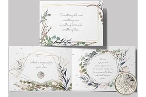 ASVP Shop Auténtica moneda de seis peniques con tarjeta y sobre para la novia: algo viejo, algo nuevo, algo prestado, algo azul y seis peniques para su zapato