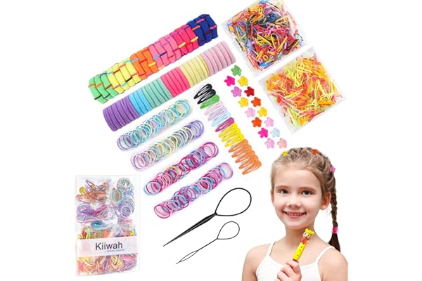 Kiiwah 780 Pièces Accessoires de Cheveux Ensemble, Barrettes à Pression pour Bébés Filles, Set Fleur Pince à Cheveux Élastique en Caoutchouc Cheveux Cravates Pinces à Cheveux pour Filles et Enfants