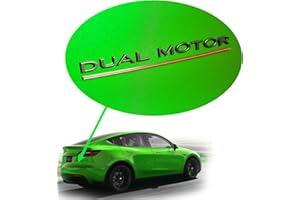 Shop4EV Emblemat z logo Dual Motor – czarny matowy z czerwonym podkreśleniem, do Tesla Model Y/3, trwałe tworzywo ABS