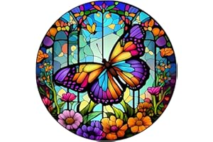 DAERLE Stained Glass Butterfly DIY 5D Diamond Painting Kit - Adult Animal Art Craft Gift for Home Decor 30x30cm