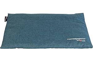 JACK AND VANILLA - Coussin de Cage pour Chien Waterproof - Tapis de Couchage Panier et Lit Imperméable, Antidérapant, Tout Confort pour Petits à Grands Chiens - Couleur Petrol, M, 73 x 45 cm