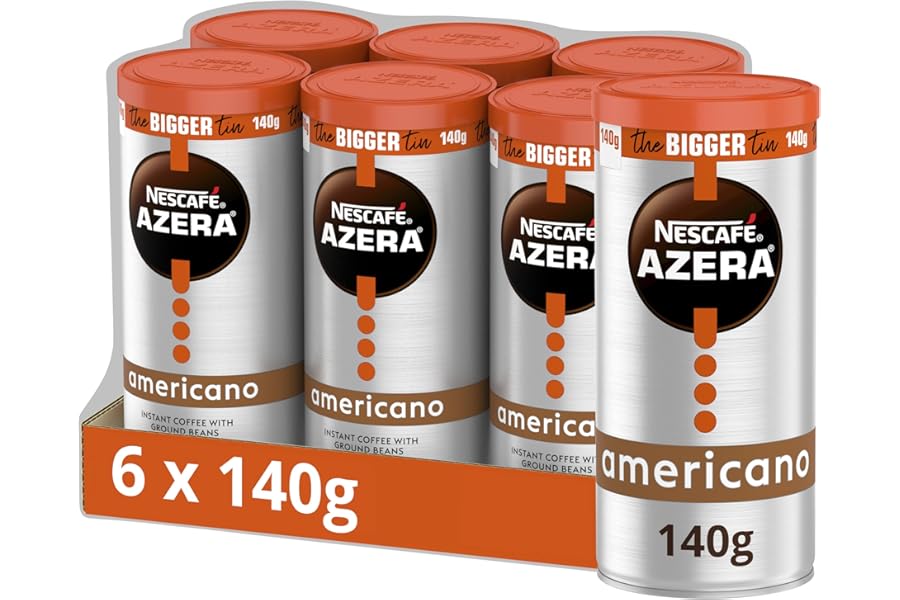 NESCAFÉ Azera Americano Instant Coffee 140g (Pack of 6), Package May Vary