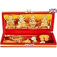 Shri Kuber Dhan Laxmi Varsha Yantra statue wealth pooja kit coin charan diwali, Gold