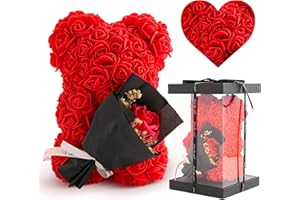 Al-haqq Flower Rose teddy bear Unique gift for your Mother, Girlfriend Valentine’s Day Gifts, Mother’s Day, Flower Bear as a Birthday, Wedding Home Party Event Gifts