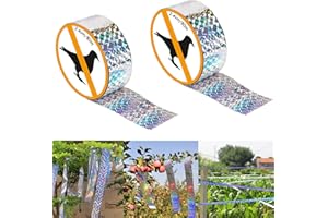 FMKLDENA Cinta Repelente pajaros, 2 Rollos Cinta Repelente de Aves, Cinta de Miedo de Pájaros Reflectante,para Pájaros,para Pájaros para Hogar Jardín y Granja para Palomas