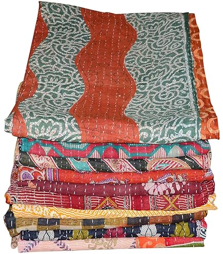 Lotto All'ingrosso Di Coperta Reversibile Fatta A Mano Con Trapunta - Foto 5