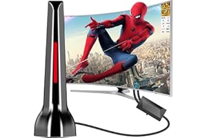 DTB TECH Antenne TV intérieur, Antenne TV intérieur Puissante TNT HD, Antenna HD Intelligente avec Base magnétique supportant Les chaînes locales 4K 1080P antenne TNT
