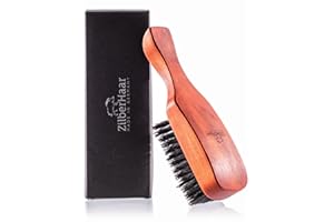 ZilberHaar - Major Hair & Beard Brush for Men - Soft Boar Bristles and Pearwood - Massages and Exfoliates Skin and Scalp - Ideal Men's Grooming Accessory - Made in Europe