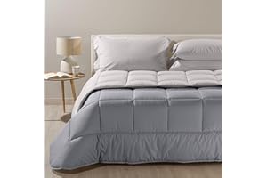 Caleffi - Trapunta Bicolor Tinta Unita Matrimoniale Grigio