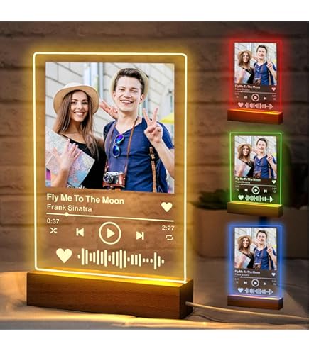 Custom Spotify Plaque With Picture - Personalized Song Night Light Gift