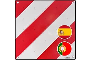 Magma Cartello di Carico Sporgente per Portabici e Roulotte, Spagna | Cartello di Sicurezza Posteriore Omologato per Auto e Camper | Indispensabile per Porta Bicicletta e Traino | Rosso e bianco…