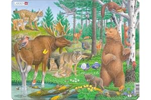 Larsen FH36 Fauna selvatica della foresta boreale settentrionale/Taiga, Puzzle Incorniciato con 29 pezzi