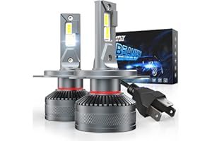 BEAMFLY Lampadine H4 LED 18000LM, HB2 9003 Kit Fari Auto ad Alta Potenza, 6000K Luce Bianco Forte