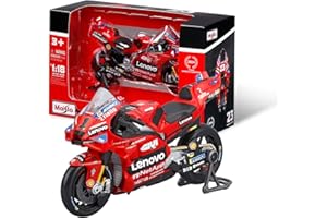 Maisto - Ducati Lenovo Team 2024 Bagnaia #1, Scala 1:18, Moto Diecast da Collezione con Dettagli Realistici, Licenza Ufficiale Ducati, Replica MotoGP Francesco Bagnaia, Età Consigliata 3+ Anni