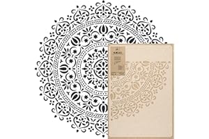 NAKLEO Mandala Pintura Plantilla Grande - Diámetro 109 cm - Oriental Círculo Geométrico Ornamento - Plantilla de Plástico Reutilizable para Paredes