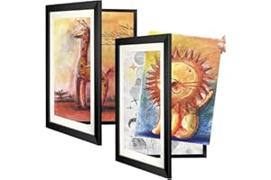 Mkitnvy Fotorahmen für Kindergemälde, 2er-Pack,Acryl-Kunstrahmen A4 kann geöffnet werden, Kinder-Kunstrahmen ist vorne zu öffnen, bietet Platz für etwa 50–150 Bilder