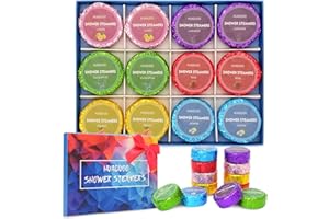 HUADUOO Shower Steamers Aromatherapy 12 Pack - Mothers Day Gifts for Mom, Grandma, Birthday Gift Dad, Daughter, Best Friend, Travel Essentials, Stress Relief Spa,with Essential Oils,Self-Care