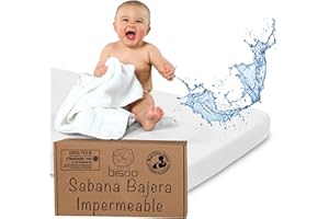 Bisoo Sabanas Magicas Minicuna 50x80 / 50x83 cm. Bajera de algodón Jersey Impermeable y Transpirable. Ahórrate Comprar el Protector aparte. Ajuste fácil. Compatible Next2me (Blanco 80x50 / 83x50)