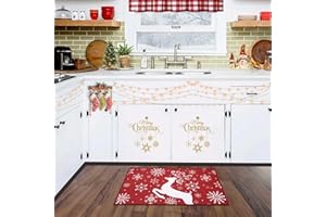 LuxFocus Świąteczna antypoślizgowa mata pod drzwi, nadająca się do prania, wycieraczka do drzwi wewnątrz i na zewnątrz, wytrzymała, antypoślizgowa, wycieraczka do butów, chłonna mata pod drzwi wejściowe, dywan 40 x 60 cm
