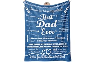 CHARMIBLE Gifts for Dad, Dad Birthday Gifts, Dad Gifts for Fathers Day from Daughter Son, Flannel Blanket Gifts for Dad on His Birthday, 50'' x 60'' Blanket Gift for Dad