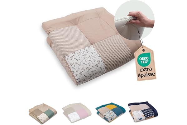 ULLENBOOM Tapis d'Éveil pour Bébé 100x100 cm - 100% OEKO-TEX, Épais et Rembourré - Idéal pour Jeux, Motricité et Sol Enfant
