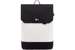 LOVEVOOK Mochila elegante para mujer, mochila impermeable con compartimento para portátil de 15,6 pulgadas y bolsa antirrobo para viajes, universidad, escuela y oficina, Beige Negro