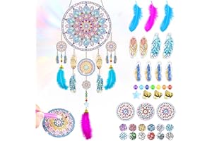 PEAROFT Regalo Bimba 4 6 8 11 Anni Femmina, Gioco Bambina 5 7 9 10 12 Anni Diamond Painting Acchiappasogni Kit Pittura Bambini Regali Bimba Idea Compleanno Kit Lavoretti Creativi Bambini Giocattoli Mosaico