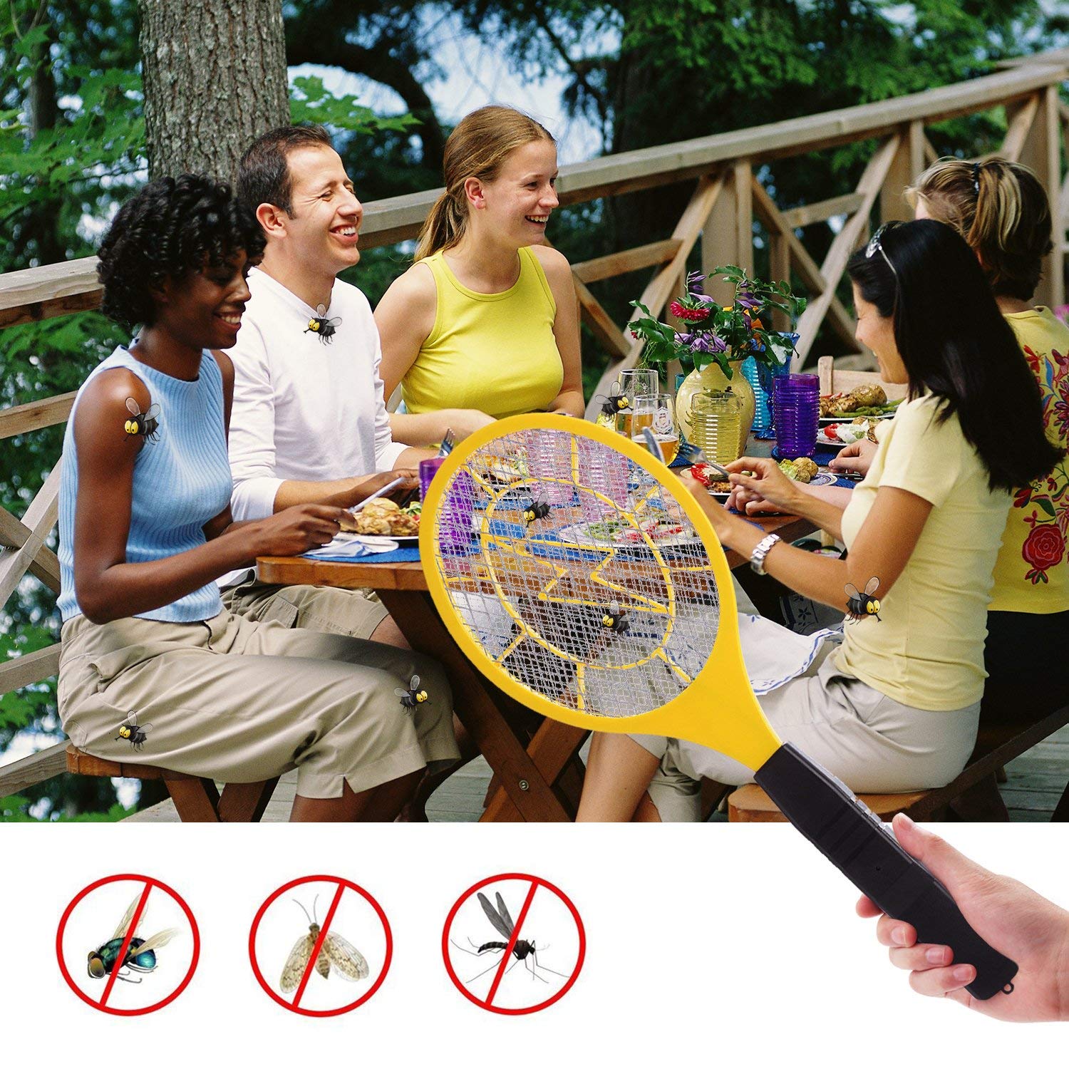 Zenoplige Elektrische Fliegenklatsche,Insektenvernichter mit Herausnehmbaren Batterien Insekten Mörder Frei von Giftstoffen und Gerüchen Ideal für Drinnen und Draußen – Bild 6
