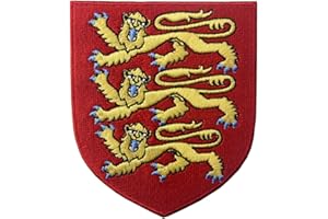 EMBTAO England Royal Coat of Arms Patch Embroidered British Lion Shield Applique Iron On Sew On Emblem