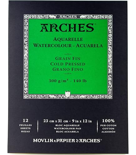 Arches Aquarelle – Blocco Incollato Su 4 Lati - 20 Fogli 31x41 Grana Torchon - ARTECOLOR - Belle Arti - Cornici - Hobby - Foggia - 5