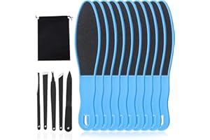 OHSN Raspa Piedi Professionale Confezione da 10 Lima Piedi Talloni Lima Piedi Calli Spatola per Piedi,Kit Pedicure Set Custodia in Omaggio e 5 Formine per Manicure,Gratta Piedi Tallone