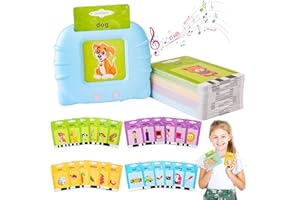 UUEMB Talking Flash Cards, Early Educational Toys for 2 3 4 5 6 Year Old Boys Girls, Sensory Toys for Autism, 224 Words Reading Toy Preschool Montessori Toys for Kids Birthday Gifts (Blue)