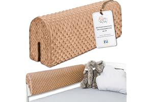 Totsy Baby Paracolpi lettino neonato antisoffoco 80 cm - Protezione schiuma per lettino fasciatoio e culla per i bordi del letto o della culla per bambini da 1 a 3 anni Beige