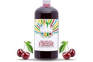 HOPSER FOOD FUN Rainbow Slush Sirop sans AZO | Bouteille de 1 l | Concentré pour machine à glace, machines à glace, machines à glace, boissons 1:5 à 1:20 (cerise)