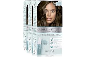 CLEARÉ INSTITUTE Colour Clinuance | Tinte Capilar Cabellos Delicados. Coloración Permanente Sin Amoniaco | Más Brillo. Color Intenso. 100% Cobertura | 5.0 Castaño Claro. Pack de 3