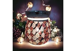 Astin of London - Aroma Accessories Electric Copper and Gold Mosaic Wax Tart Melt Burner Lamp Scented Aroma Warmer - Hand Crafted