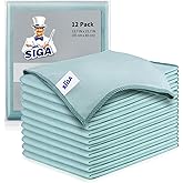 MR.SIGA Fine Microfiber Cloths for Glass, Window and Mirror, Pack of 12 | Lint Free Window Cleaning Cloths Ultra Fine Microfi
