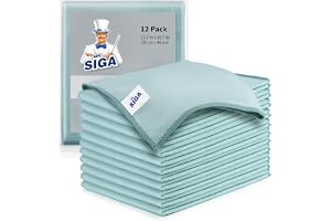 MR.SIGA Ultratunna Glasduk, 12-pack | Strykfri Glasduk, Ultratunna Mikrofiberdukar för Polering, Återanvändbar, Luddfri, 35x40 cm
