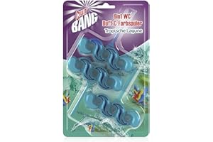 ‎CILLIT BANG Cillit Bang 6in1 WC Türkisspüler Tropische Lagune – Färbt das Toilettenwasser Türkis – Eine saubere, frische Toilette mit jedem Spülgang – 1 x 3 WC Spüler