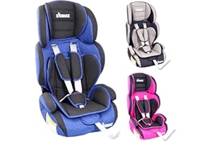 KIDIMAX® Autokindersitz Kindersitz Kinderautositz, Sitzschale, universal, zugelassen nach ECE R44/04, in 3, 9 kg - 36 kg 1-12 Jahre, Gruppe 1/2 / 3 (Blau)