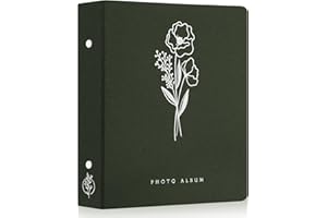 Lanpn Album Photo 11x15 11,5x15 400 Pochette, Lin Tissu Album pour Vertical Photos Vert