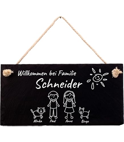 Schiefertafel Türschild „Ankerplatz“ Mit Gravur – Maritimes Deko-Schild, 22 X 8 Cm, Wetterfest, Mit Juteband