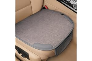 MARJORAMY Cojín de Asiento de Coche Universal 51x50cm – Funda Antideslizante para Asiento Delantero,Transpirable y Suave,Estilo Moderno y Minimalista,Accesorios para el Interior del Automóvil (1 Piezas Gris)